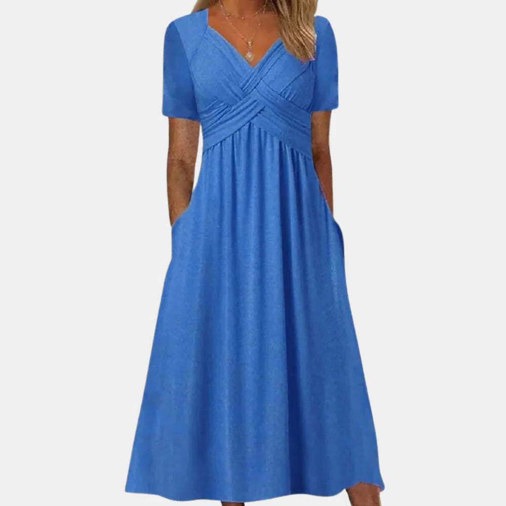 Raxiva-elegant ladies summer dress v neck
