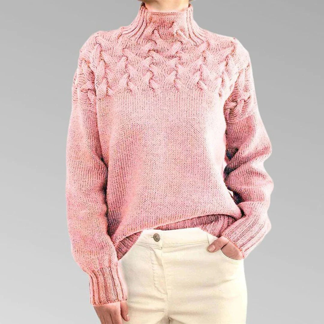 Raxiva-womens knitted turtleneck jumper
