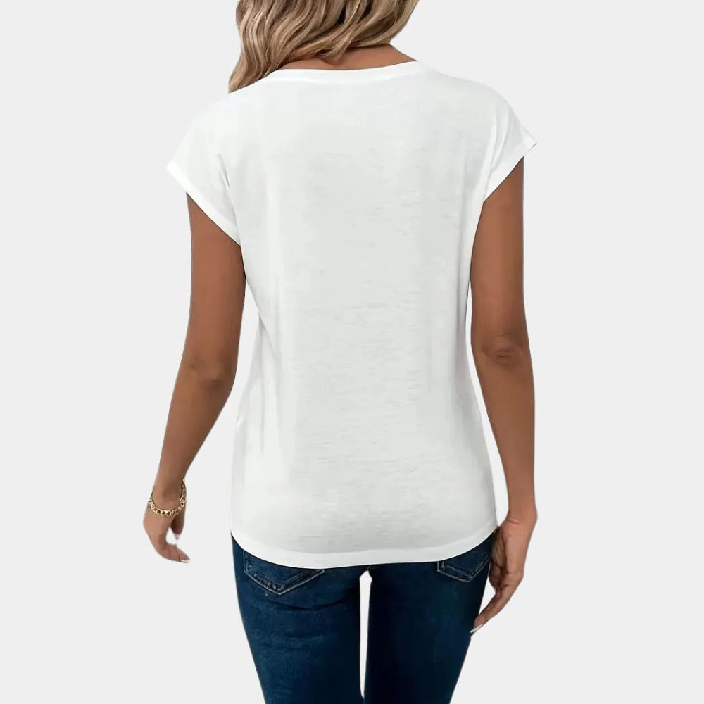 Raxiva-casual womens v neck top