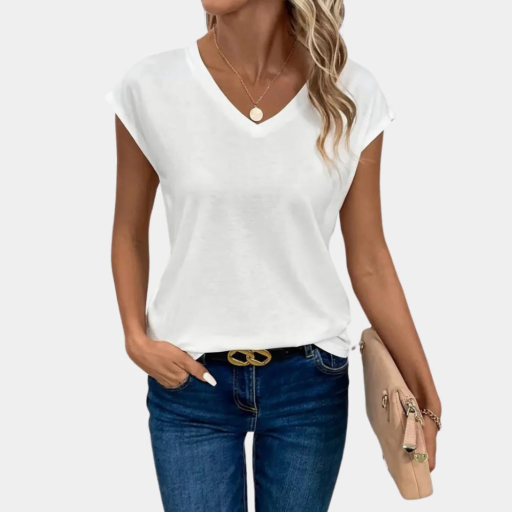 Raxiva-casual womens v neck top