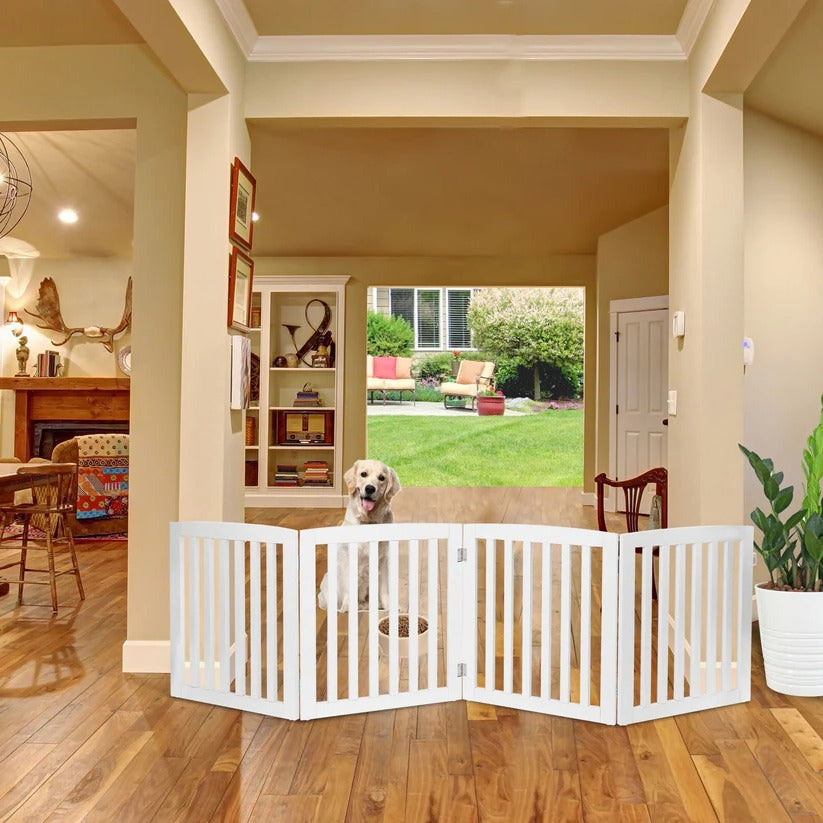 Raxiva-premium tall retractable wooden indoor dog gate