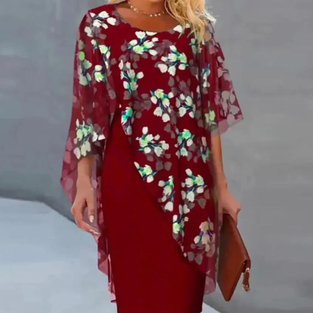 Raxiva-elegant floral dress for ladies