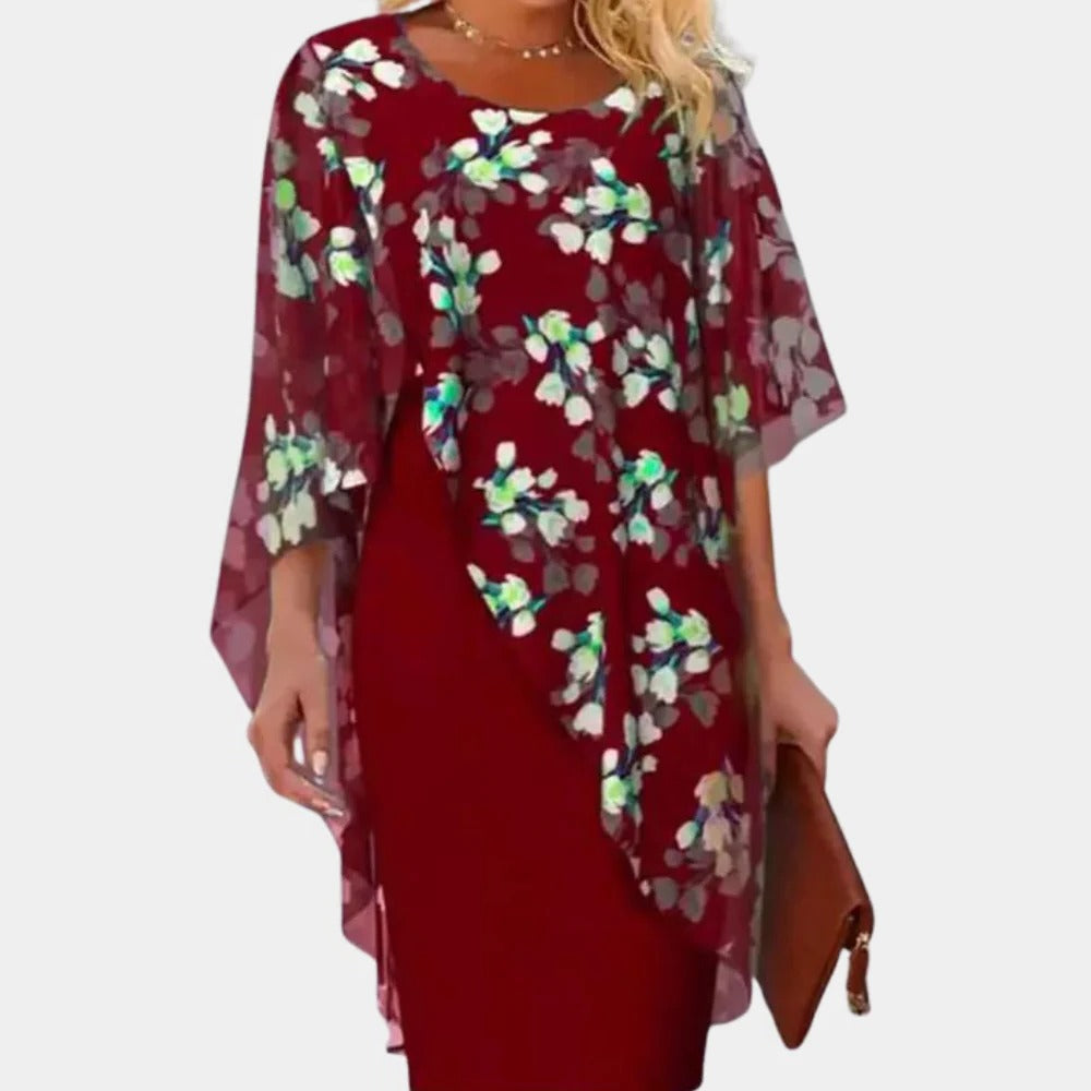 Raxiva-elegant floral dress for ladies