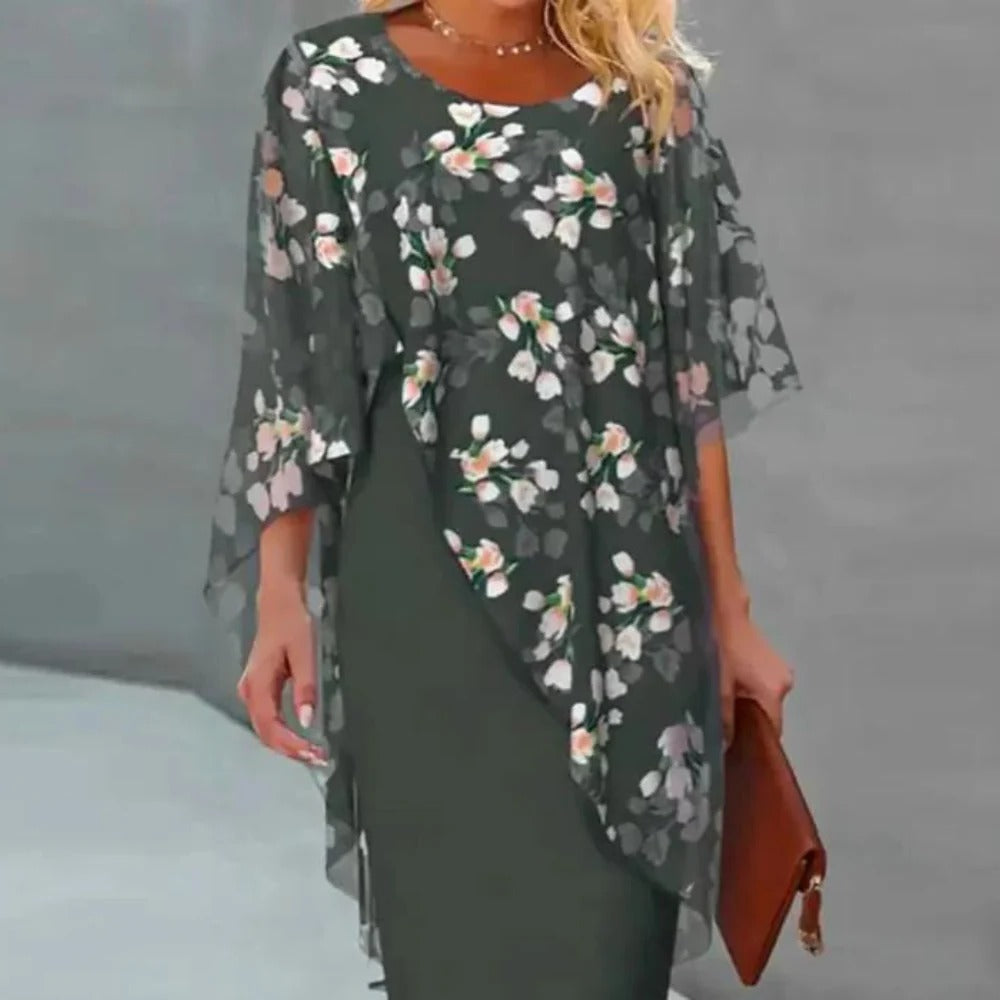 Raxiva-elegant floral dress for ladies