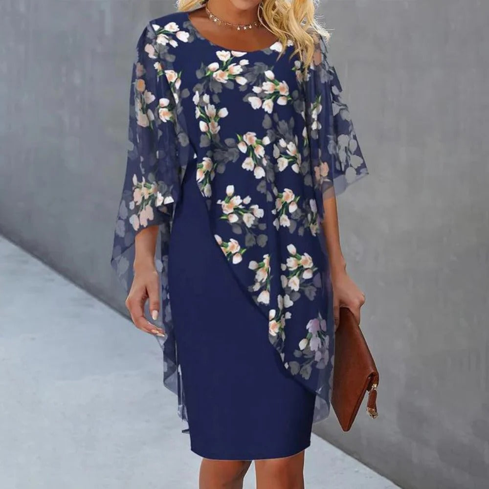 Raxiva-elegant floral dress for ladies