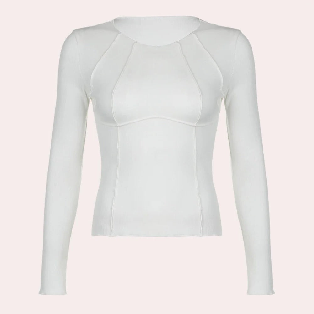 Raxiva-simple long sleeve womens shirt