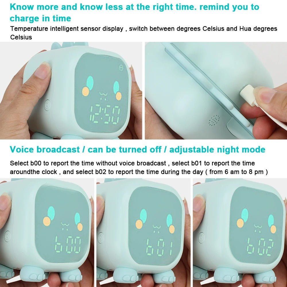 Raxiva-kids sleep trainer alarm clock digital led timer