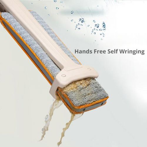 Raxiva-self wringing double sided flat microfiber mop broom 360 spin