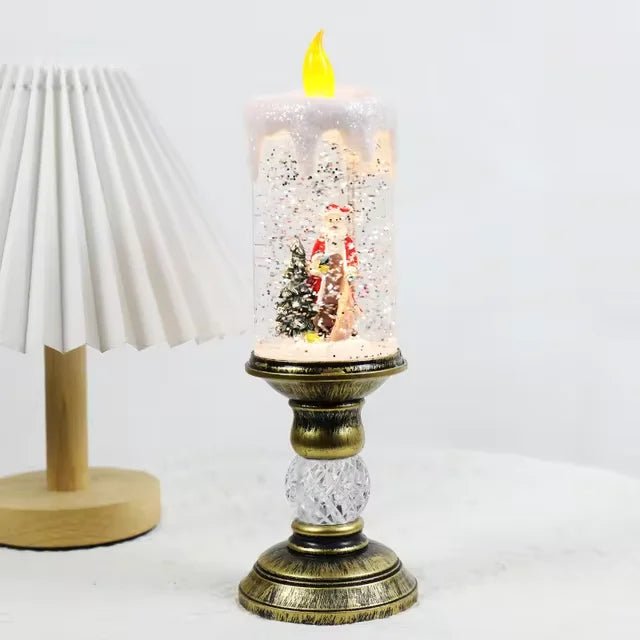 Raxiva-led candle lights snowflake music box magical christmas desktop decorations