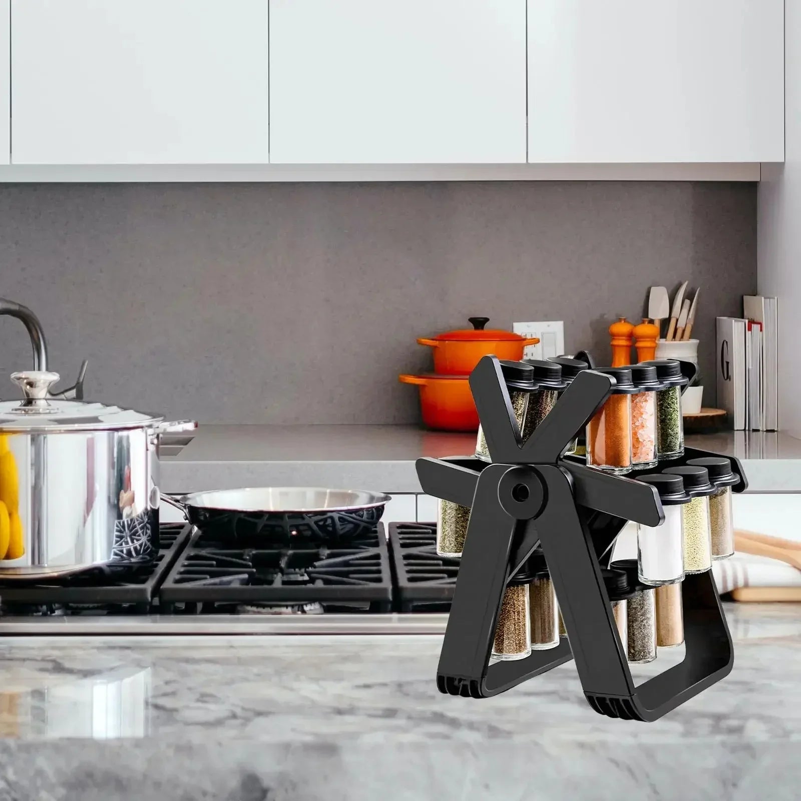 Raxiva-etagere a epices rotative 360 18 pots