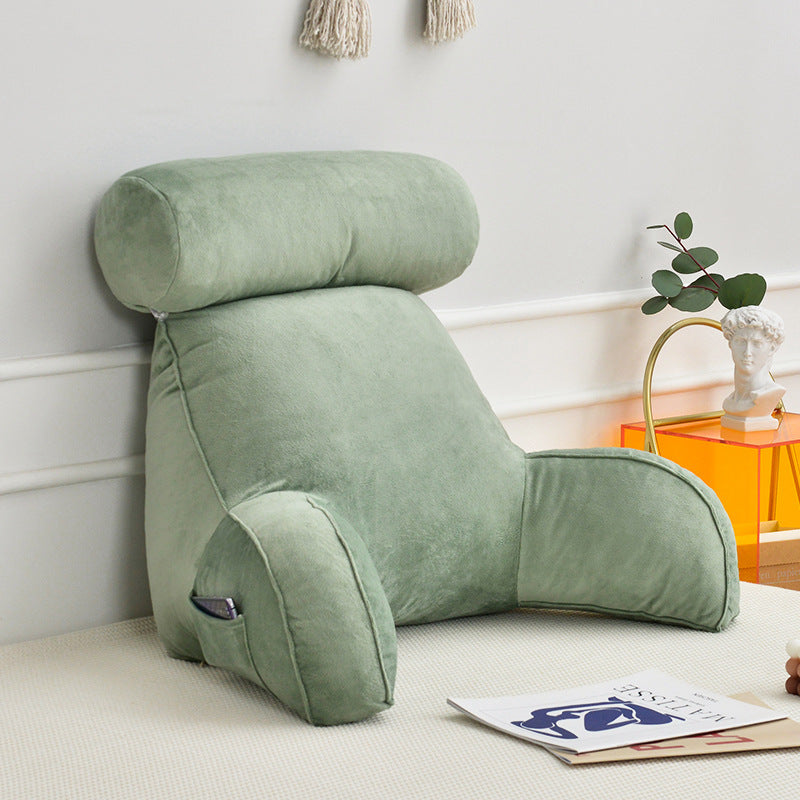 Raxiva-backrest pillow with arms and adjustable headrest