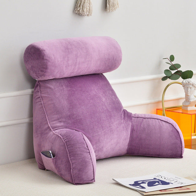 Raxiva-backrest pillow with arms and adjustable headrest