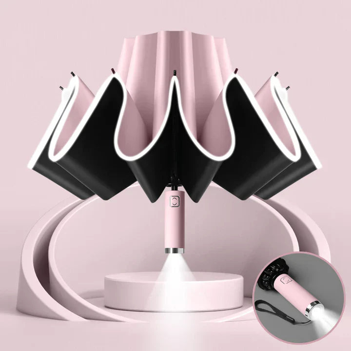Raxiva-parapluie avec led et lampe de poche integree