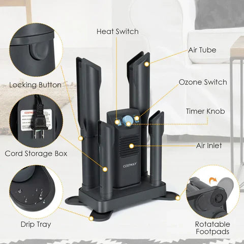 Raxiva-powerful multipurpose electric shoe boot glove dryer