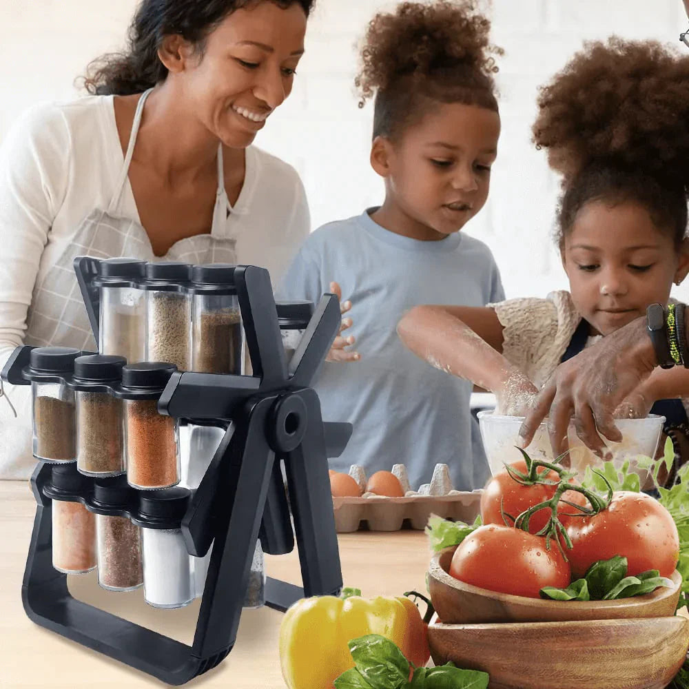 Raxiva-etagere a epices rotative 360 18 pots