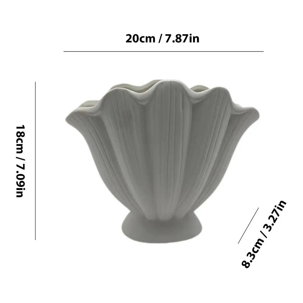 Raxiva-sea shell ceramic vase floral arrangement terrarium room decor accessories