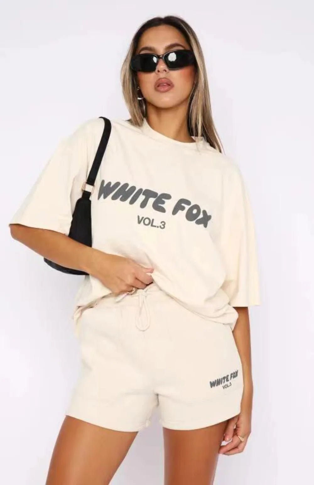 Raxiva-sporty casual loose printed t shirt shorts spring chic two piece set women