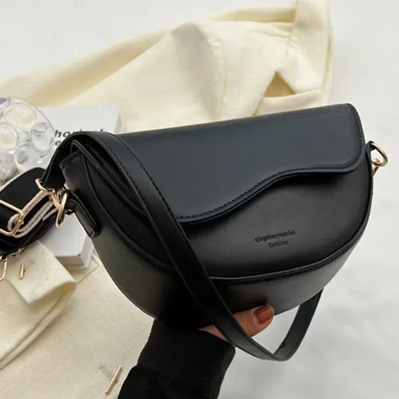 Raxiva-vintage leather saddle bag summer chain shoulder crossbody handbag for women