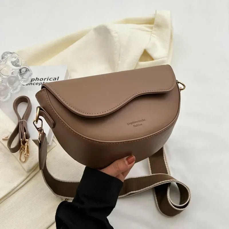 Raxiva-vintage leather saddle bag summer chain shoulder crossbody handbag for women