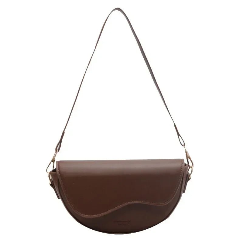 Raxiva-vintage leather saddle bag summer chain shoulder crossbody handbag for women
