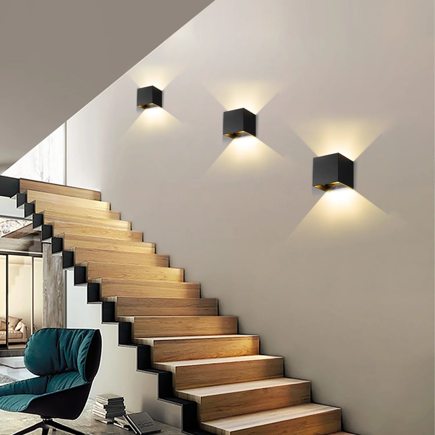 Raxiva-waterproof led outdoor wall lamps aluminum light indoor outdoor ambiance living room patio decor